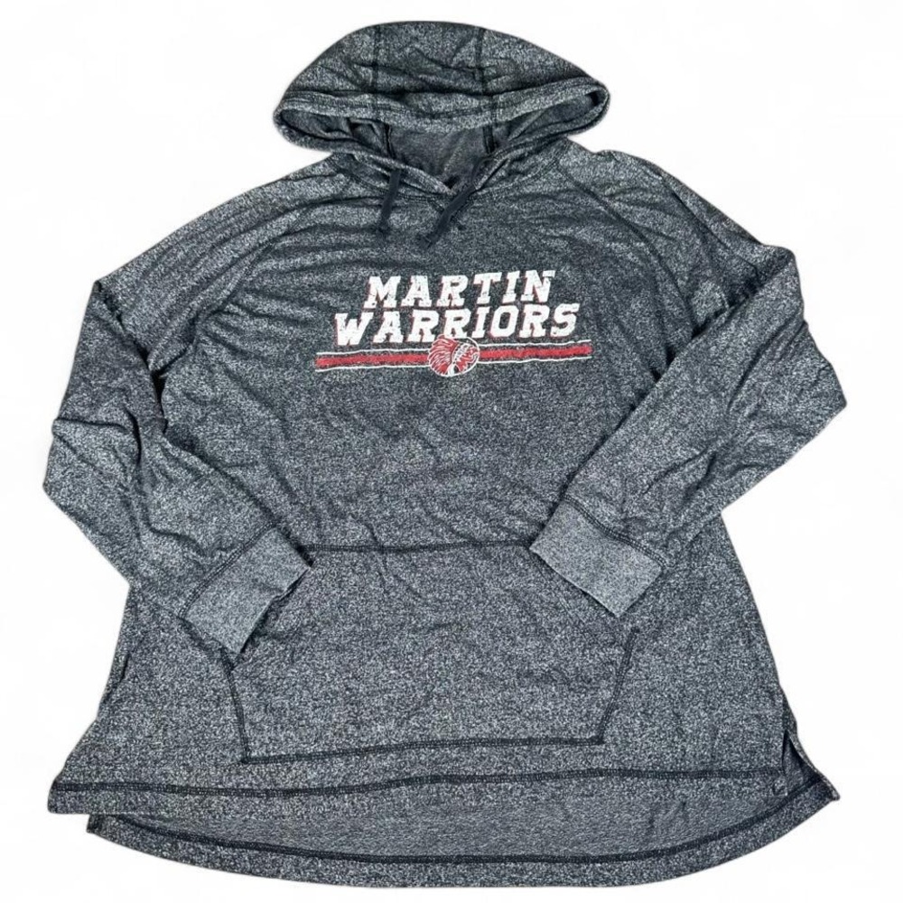 grey long sleeve hoodie with red accents warriors Size XXL